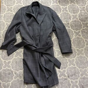Men's Gray Plaid Coat